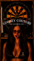 Original Goosey Couture dartboard editorial used for the beach towel artwork