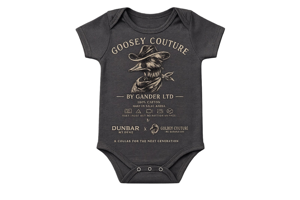 Original Dunbar × Goosey Couture baby grow artwork