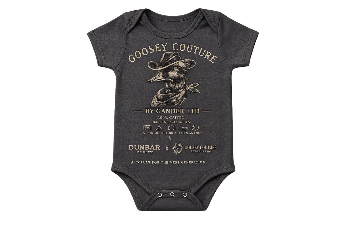 Original Dunbar × Goosey Couture baby grow artwork